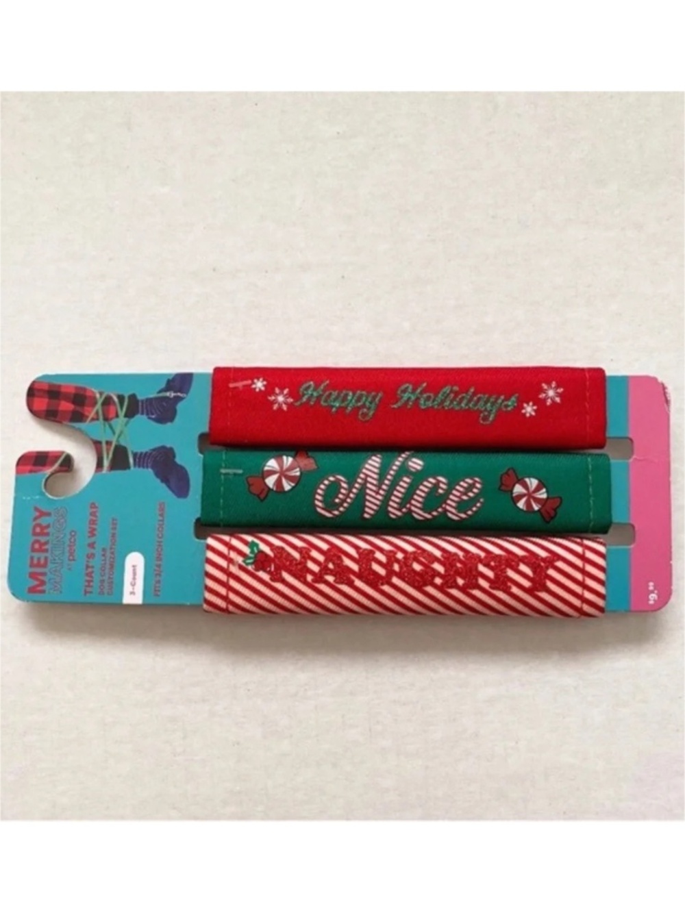 NEW Christmas Dog Collar Customization Set 3 Count Fits 3/4 Inch Collars